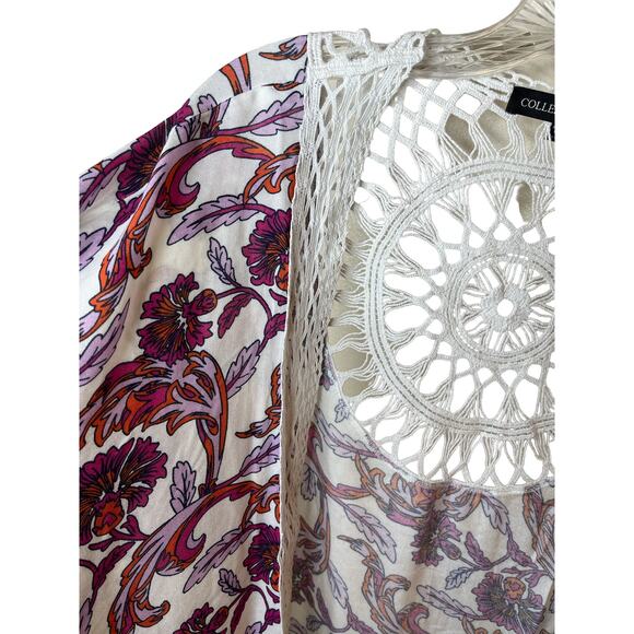 Colleen Lopez Floral Crochet Knit Cardigan XS/S - Picture 5 of 9